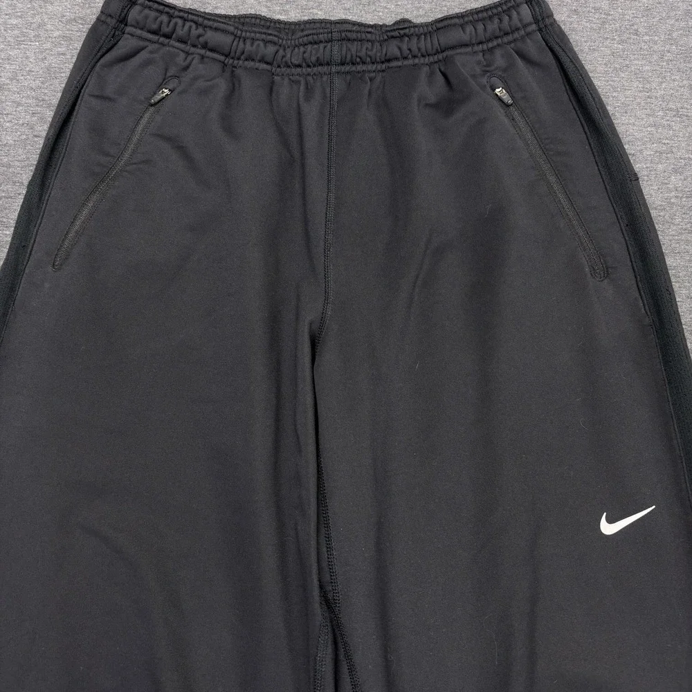 Nike Running club fleece Joggers Mens M Dri-Fit black Ankle Zip Reflective‎